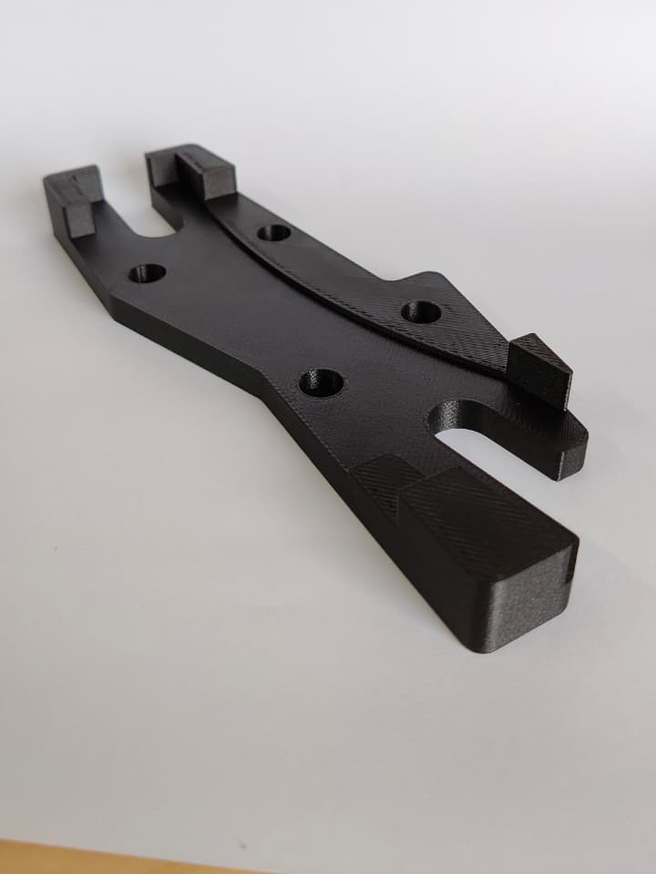 Custom CMM inspection fixture 3D printed in carbon fibre reinforced ABS