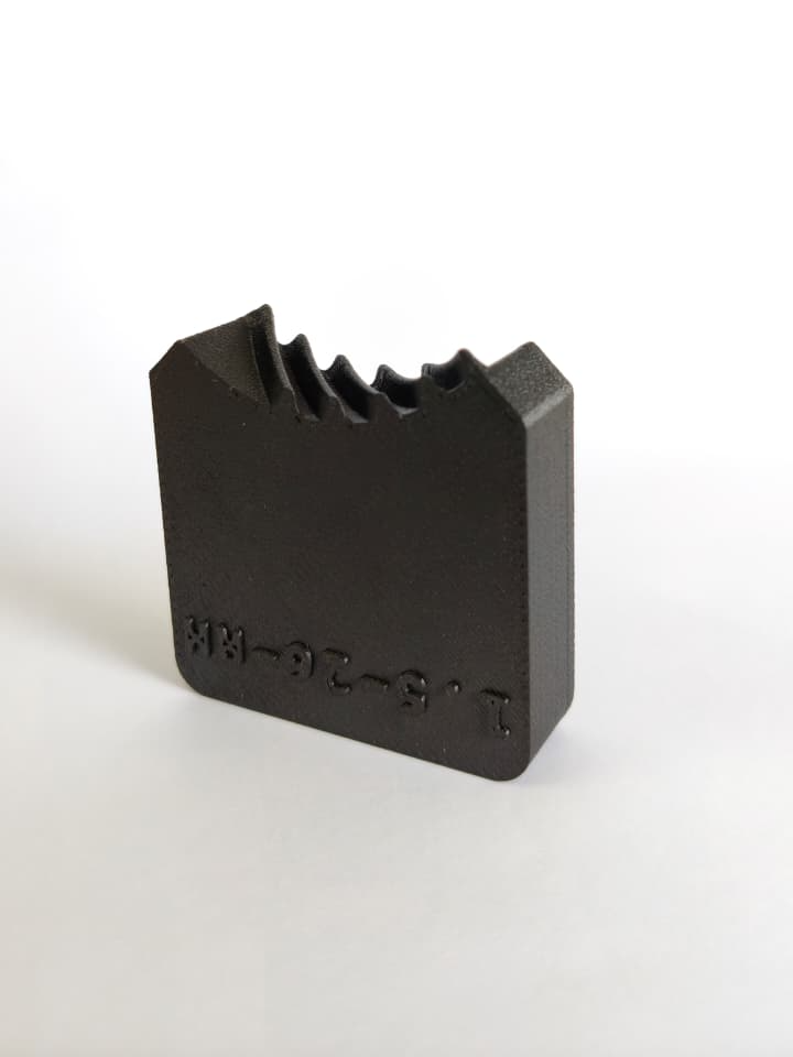 Quick gear inspection tool for a 1.5 module 26 tooth helical gear, 3D printed in carbon fibre reinforced ABS